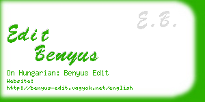 edit benyus business card